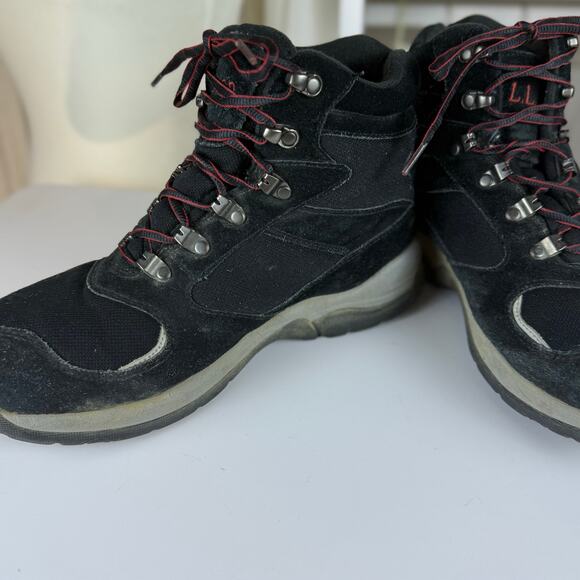 L.L. Bean Women's sz. 10M black primaloft suede and canvas hiking boots S0409 - Picture 3 of 9